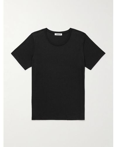 CDLP T-Shirt aus Jersey aus einer Lyocell-Baumwollmischung - Schwarz