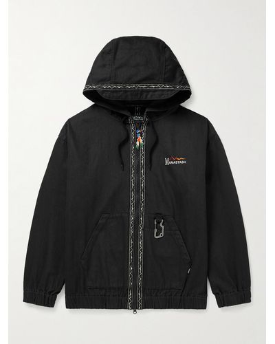 Manastash Chilliwack Logo-embroidered Hemp And Cotton-blend Twill Hooded Jacket - Black