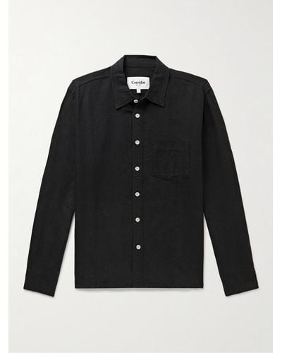 Corridor NYC Linen And Cotton-blend Shirt - Black