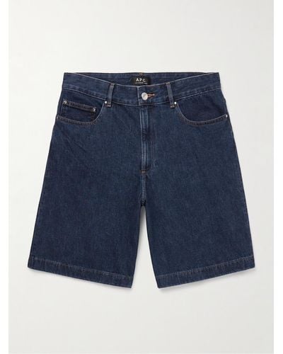 A.P.C. Helio Straight-leg Denim Shorts - Blue
