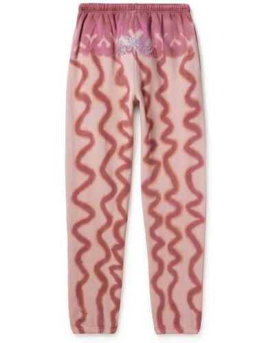 Collina Strada Tapered Crystal-embellished Tie-dyed Cotton-jersey Sweatpants
