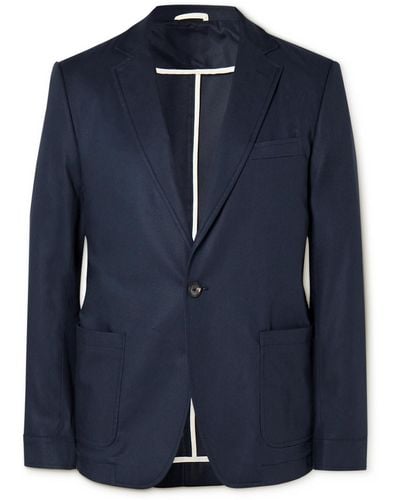 Oliver Spencer Fairway Tm Lyocell And Cotton-blend Twill Suit Jacket - Blue