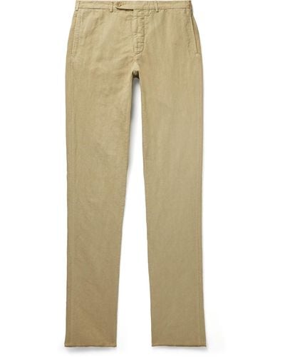 Sid Mashburn Slim-fit Garment-dyed Cotton-canvas Suit Pants - Natural