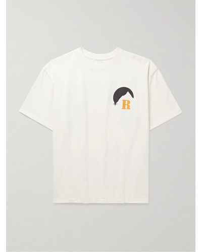 Rhude T-shirt in jersey di cotone con logo - Neutro