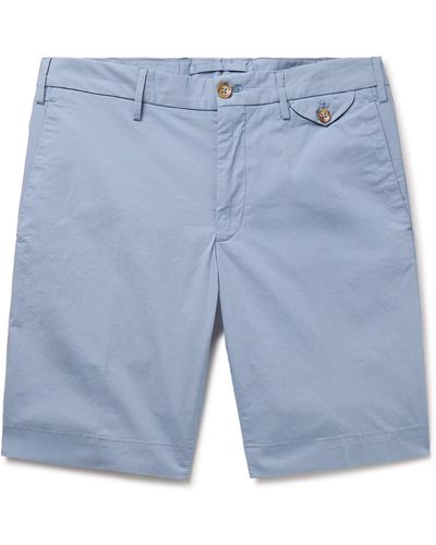 Incotex Slim-fit Stretch-cotton Poplin Bermuda Shorts - Blue