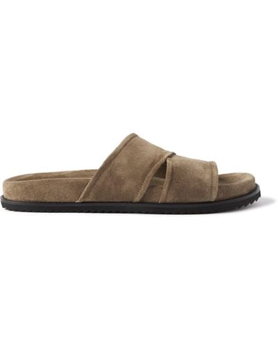 MR P. David Regenerated Suede By Evolo® Sandals - Brown