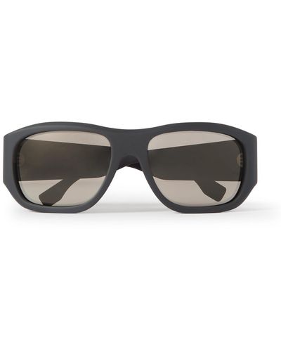 Fendi Ff Rectangular-frame Acetate Sunglasses - Gray