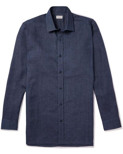Charvet Linen Shirt - Blue