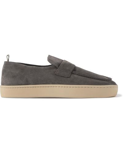 Officine Creative Bug Suede Penny Loafers - Brown