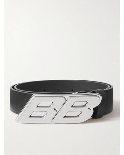 Balenciaga 3.5cm Logo-embellished Leather Belt - Metallic
