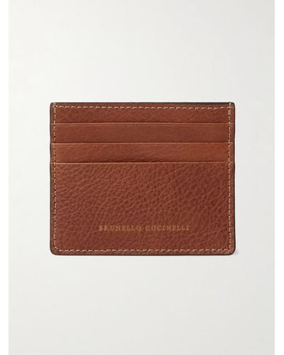 Brunello Cucinelli Full-grain Leather Cardholder - Brown