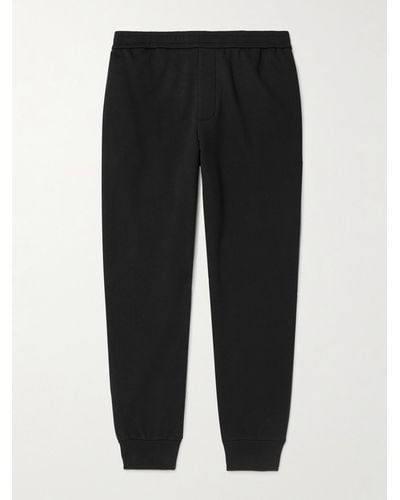The Row Edgar Tapered Cotton-jersey Sweatpants - Black