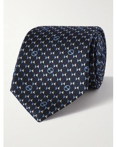 Gucci Cravatta Specchia 7.0 in seta - Blu