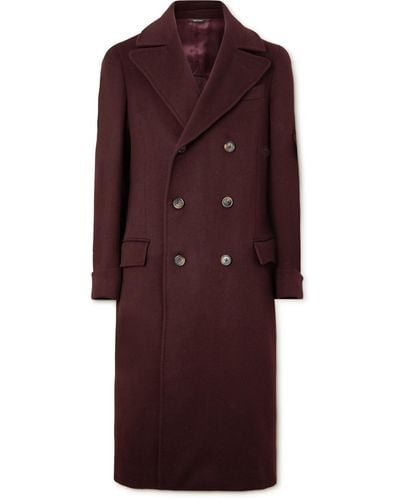 Loro Piana Double-breasted Cashmere Coat - Purple