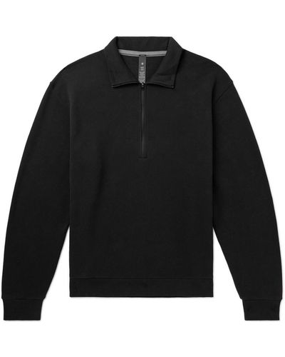 lululemon Steady State Cotton-blend Jersey Half-zip Sweatshirt - Black