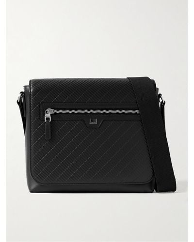 Dunhill Borsa a tracolla in pelle con logo goffrato Contour - Nero