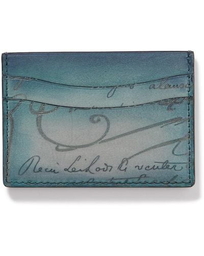 Berluti Bambou Neo Scritto Venezia Leather Cardholder - Blue