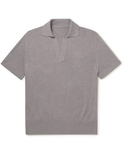 STÒFFA Mouliné-organic Cotton Polo Shirt - Brown