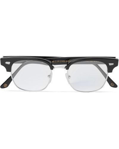 Kingsman Cutler And Gross Merlin's Square-frame Acetate And Silver-tone Optical Glasses - Black
