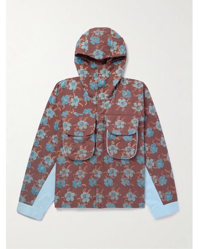 STORY mfg. Forager Floral-print Organic Cotton-twill Hooded Jacket - White