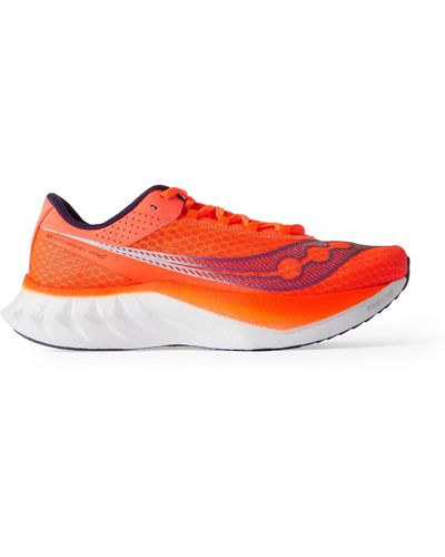 Saucony Endorphin Pro 4 Rubber-trimmed Mesh Running Sneakers - Red