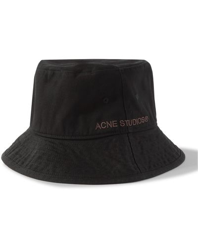 Acne Studios Brimmo Logo-embroidered Cotton-twill Bucket Hat - Black