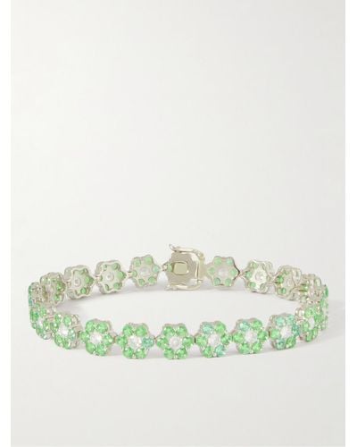 Hatton Labs Daisy Tennisarmband aus Silber mit Cubic Zirkonia - Grün