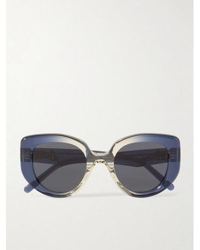 Loewe Round-frame Ombré Acetate Sunglasses - Blue