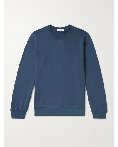 MR P. Garment-dyed Cotton-jersey Sweatshirt - Blue