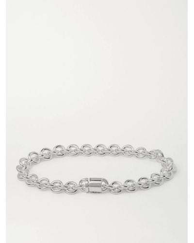 Le Gramme Le 21 Sterling Silver Chain Bracelet - Metallic