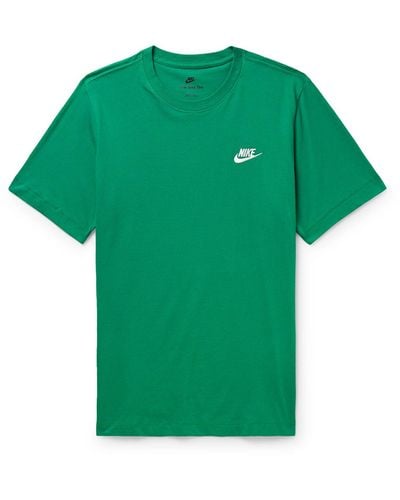 Nike Sportswear Club Logo-embroidered Cotton-jersey T-shirt - Green