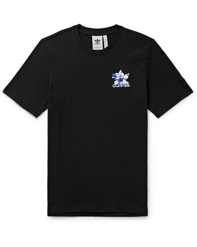 adidas Originals Logo-print Cotton-jersey T-shirt - Black