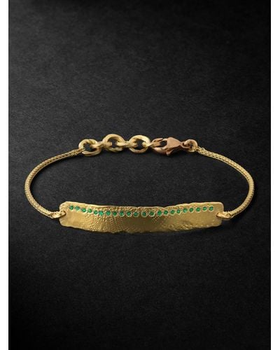 Elhanati Mezuzah Gold Emerald Bracelet - Black