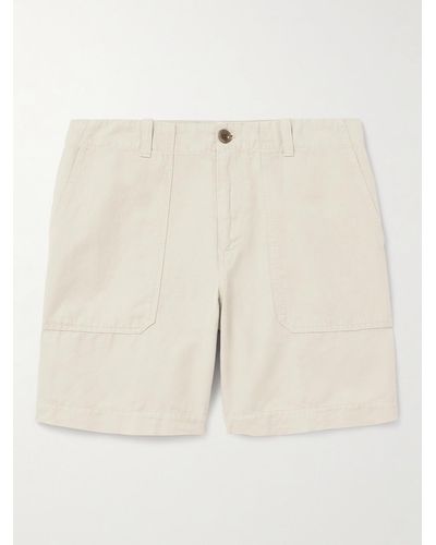 MR P. Straight-leg Cotton And Linen-blend Cargo Shorts - Natural