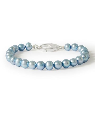 Hatton Labs Silver Freshwater Pearl Bracelet - Blue