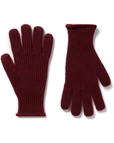 MR P. Ribbed Wool Gloves - Red