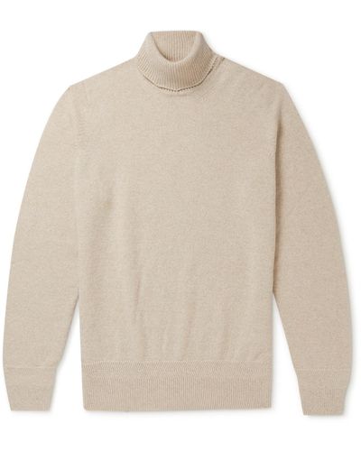 John Smedley Kolton Recycled Cashmere And Merino Wool-blend Rollneck Sweater - White