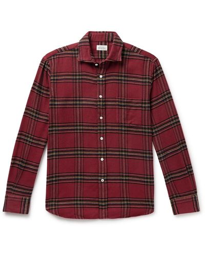 Hartford Paul Checked Cotton-flannel Shirt - Red