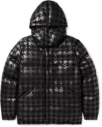 Moncler Genius 7 Moncler Frgmt Hiroshi Fujiwara Borage Quilted Houndstooth-printed Felt Hooded Down Jacket - Black