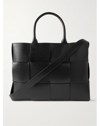 Bottega Veneta Tote bag in pelle con motivo Intrecciato Small Arco - Nero