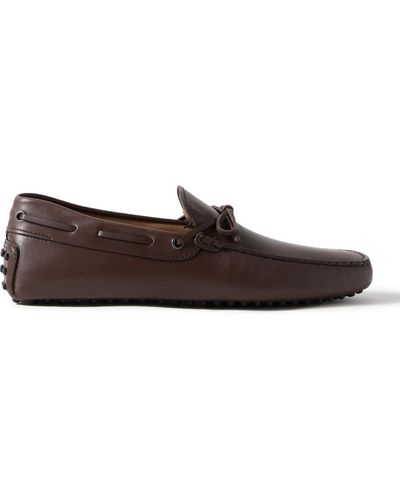 Tod's City Gommino Leather Driving Shoes - Brown