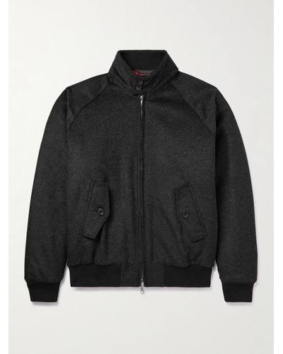 Baracuta G9 Af Melton Wool-blend Harrington Jacket - Black