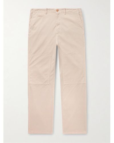Nili Lotan Dean Straight-leg Panelled Cotton-blend Twill Pants - Natural