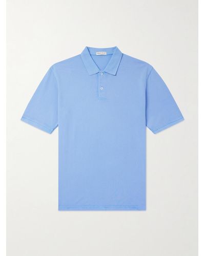 Peter Millar Sunrise Garment-dyed Cotton-piqué Polo Shirt - Blue