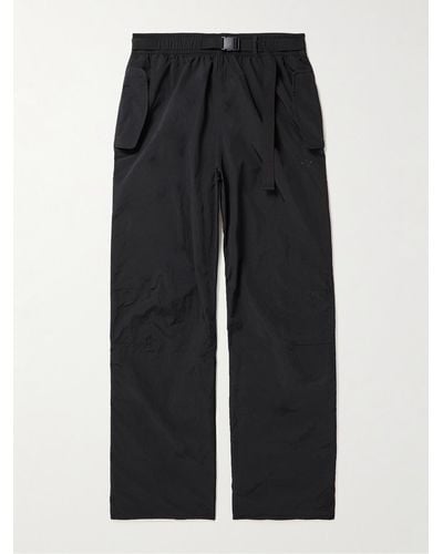 adidas Originals Adventure Straight-leg Belted Recycled-nylon Cargo Trousers - Black