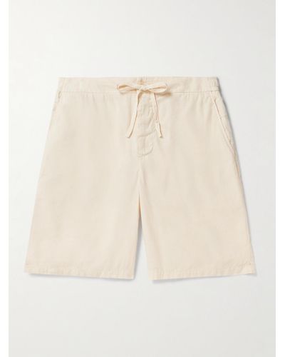 Frescobol Carioca Sergio Stretch-linen And Cotton-blend Drawstring Shorts - Natural