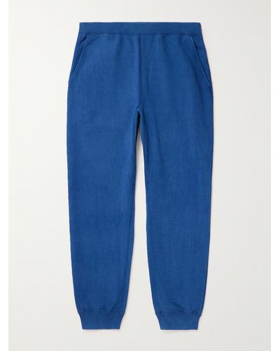 Blue Blue Japan Tapered Cotton-jersey Joggers - Blue