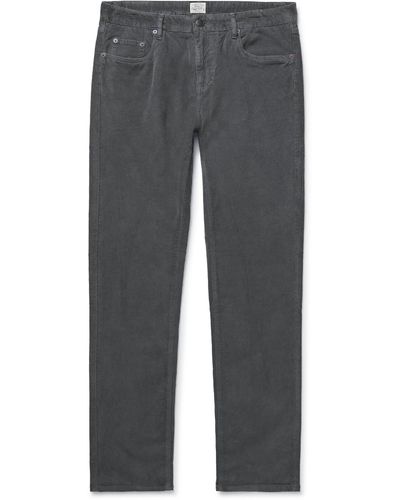 Faherty Slim-fit Organic Cotton-blend Corduroy Pants - Gray