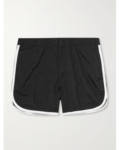 MR P. Straight-leg Mid-length Swim Shorts - Black