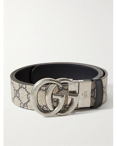 Gucci Cintura reversibile in tela Supreme rivestita con monogramma Marmont - Nero